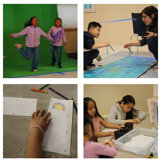 All of Us- Picture of Students painting and taking pictures