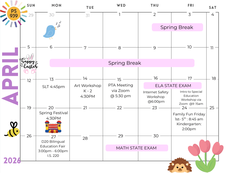 April 2026 School Calendar