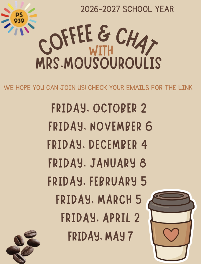 Coffee and Chat with the Principal held on the first Friday of every month.